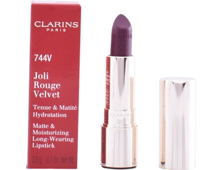 Labial CLARINS Joli Rouge Velvet - Color 744 Plum