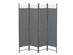 Biombo Separador de 4 Paneles Saragossa 171 x 160 cm Gris oscuro [EN.CASA]