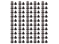 50 Juegos De Remaches Metálicos De 6,5 Mm Con Tornillos Para Bolsos Y Zapatos, Color Plata Y Negro.