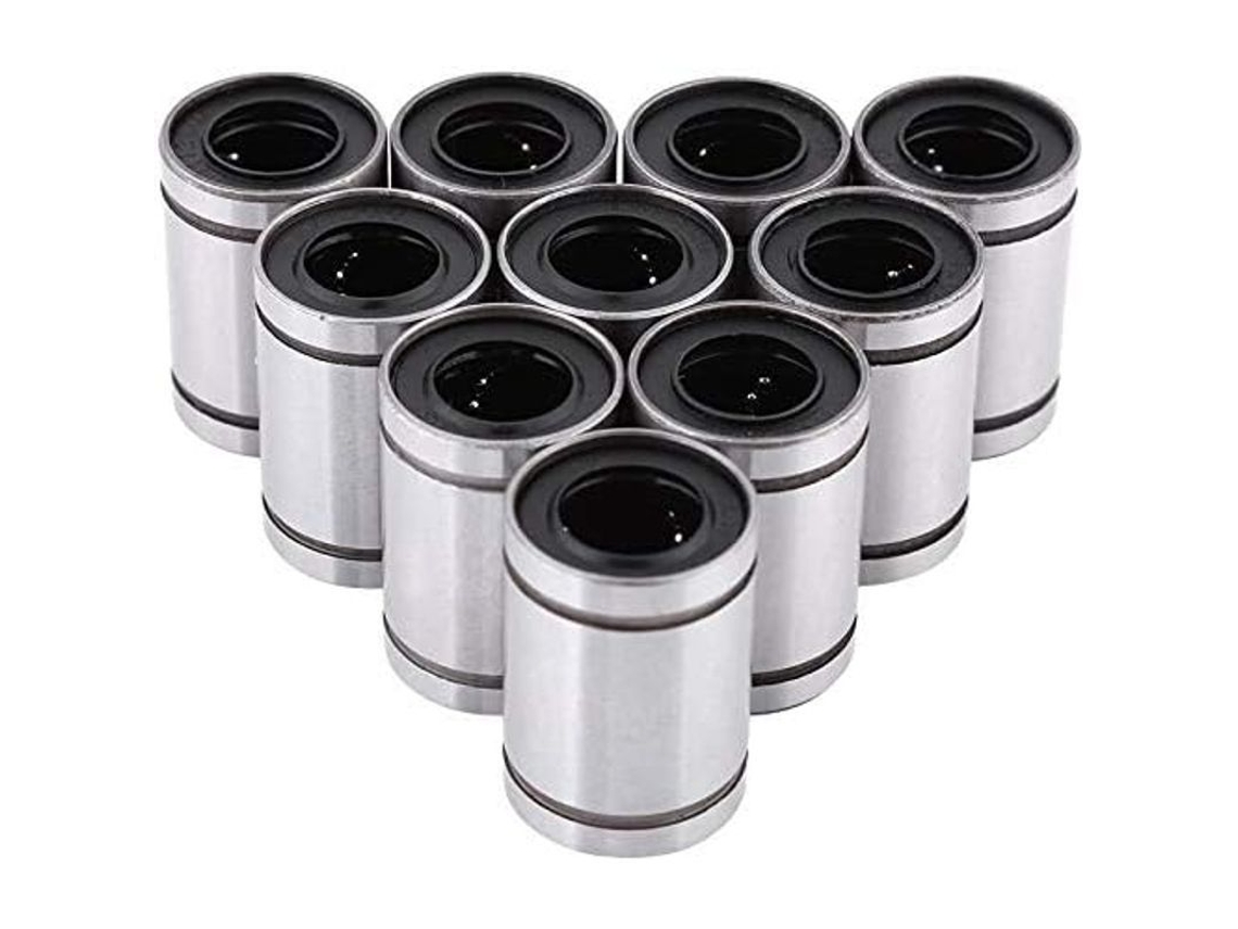 10 Rodamientos Lineales De Acero Lm12uu, 12 Mm, Para Piezas Cnc E Impresoras 3d, 12 Mm De Diámetro Interior, 20 Mm De Diámetro Exterior, 30 Mm De Altura.