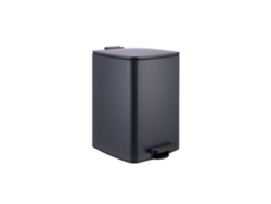 Relaxdays Cubo Basura Cocina 20 L, Cierre Amortiguado, Interior Extraíble, Metal Mate, Pedal Cuadrado, Gris Oscuro