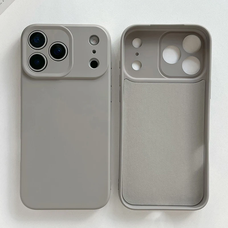 (iphone 15 Gris) Funda De Silicona Líquida Para Iphone, Material Tpu Para Protección Contra Golpes.