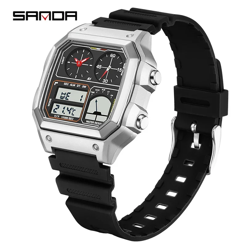 Reloj Digital Elegante Para Hombre (negro) Con Calendario, Resistente Al Agua Y Alarma.