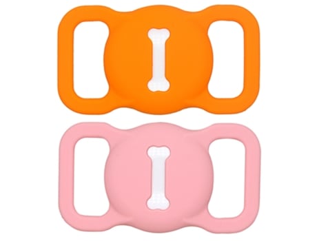 Soporte para collar de perro Airtag, soporte para collar de gato Airtag, funda de silicona para collar de gato Airtag, naranja rosa ZMDECQNA