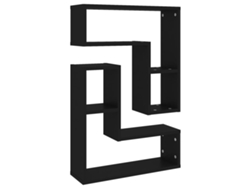 Maison Exclusive - Estantes De Pared 2 Uds Madera Contrachapada Negro 50x15x50 Cm