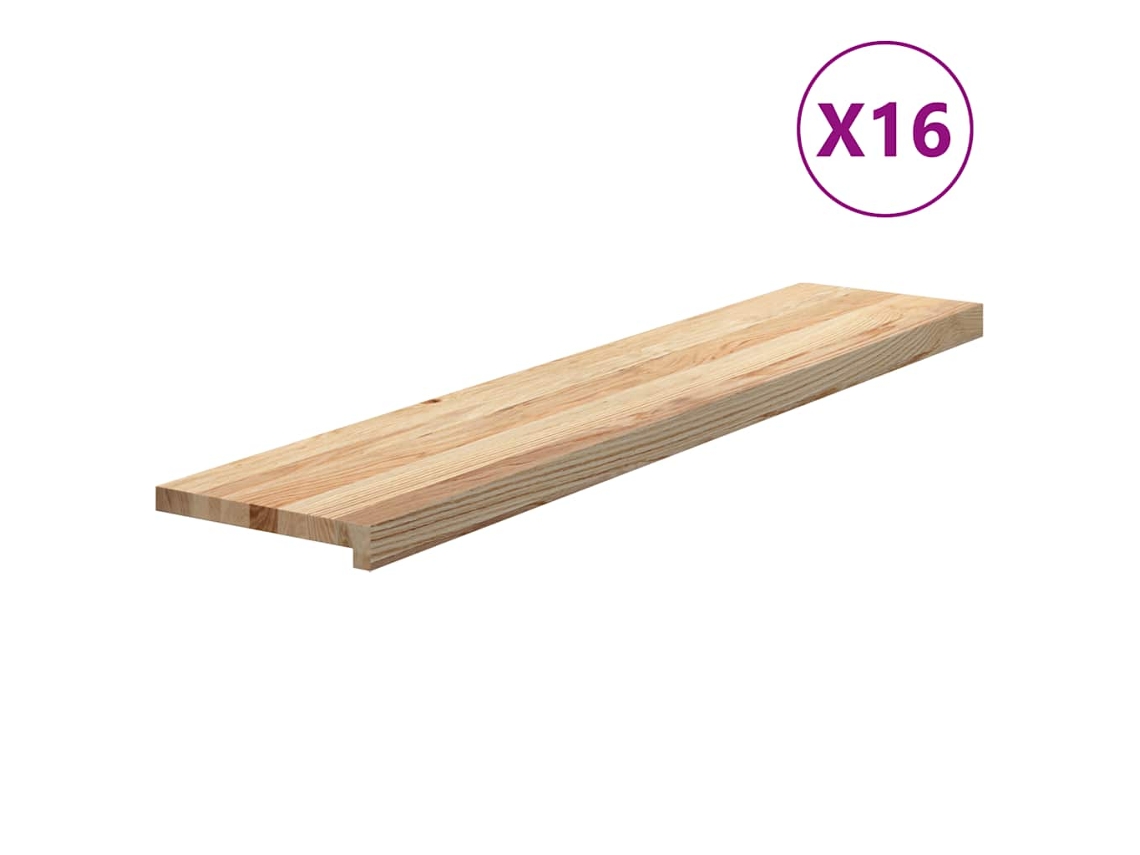 Conjunto 16 Peldaño De Escalera VIDAXL Marrón Oak Wood (120x25x2 cm)