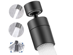 Aireador Grifo 360° Negro Doble Modo Ahorro Agua