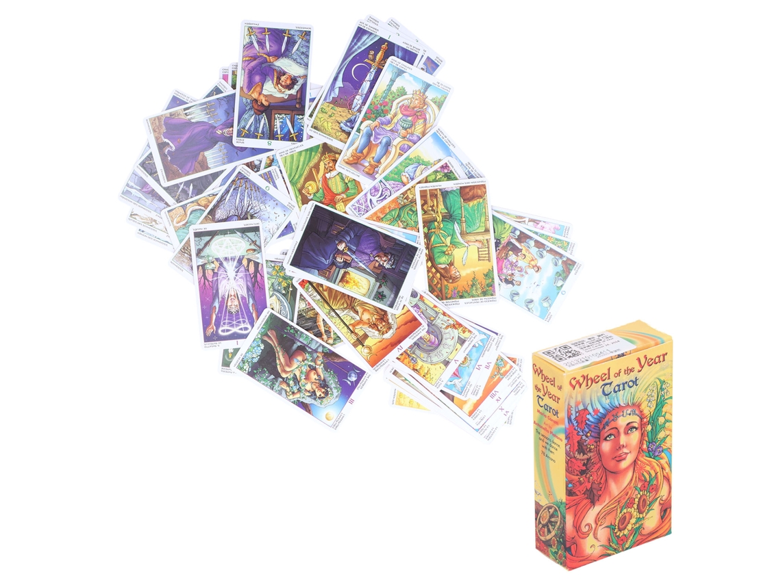 Baraja De Tarot Rueda Del Año, Papel Holográfico, Juego De Mesa De Adivinación, 78 Cartas
