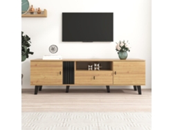 Mueble Tv 170 Cm - Estilo Elegante, Lowboard Con Cajones, Diseño Madera Natural Y Negro