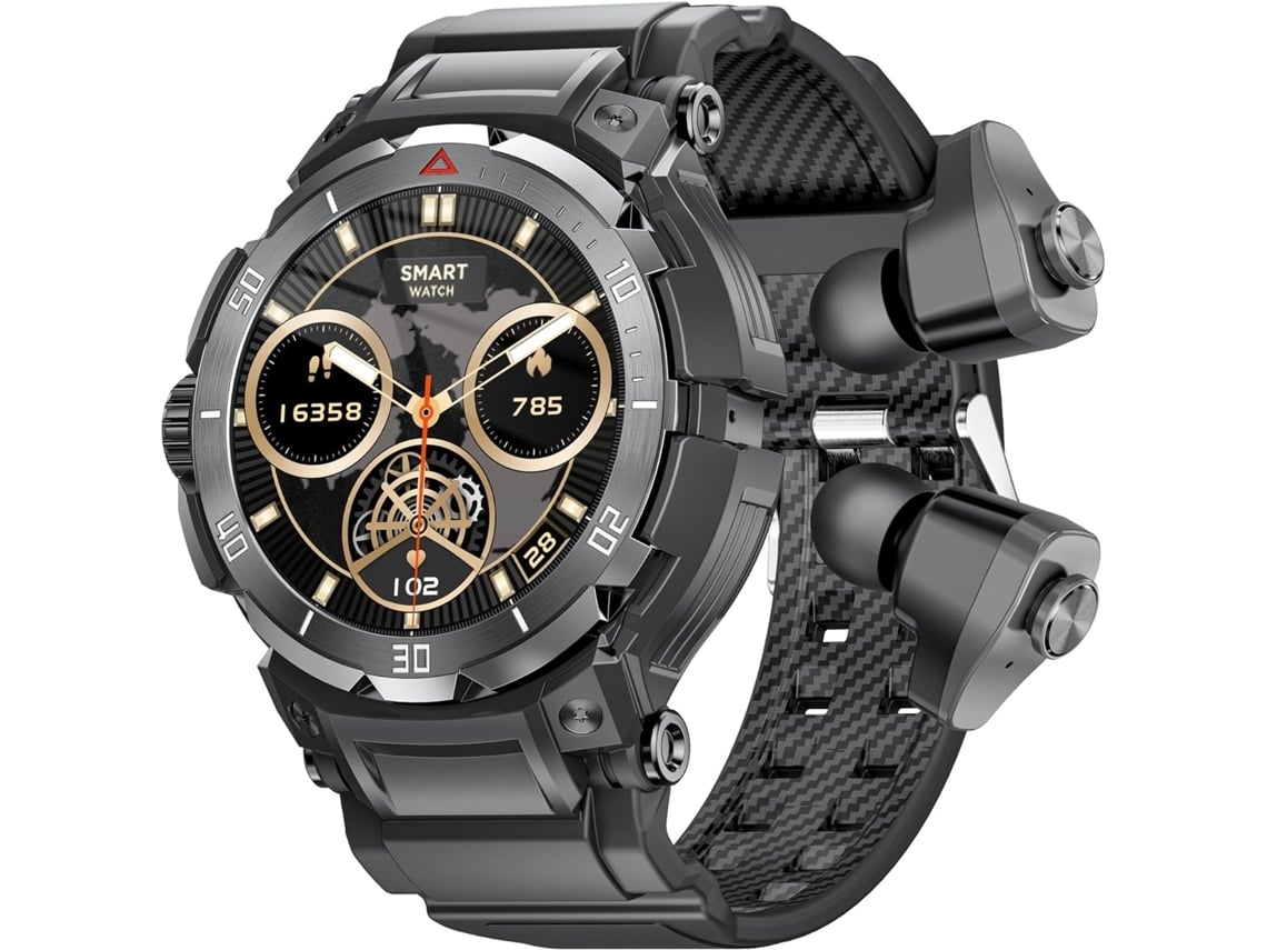 Reloj inteligente militar con auriculares para hombres Reloj de fitness táctico resistente con pantalla HD Fulltouch redonda de 1 46 YEMAESRE