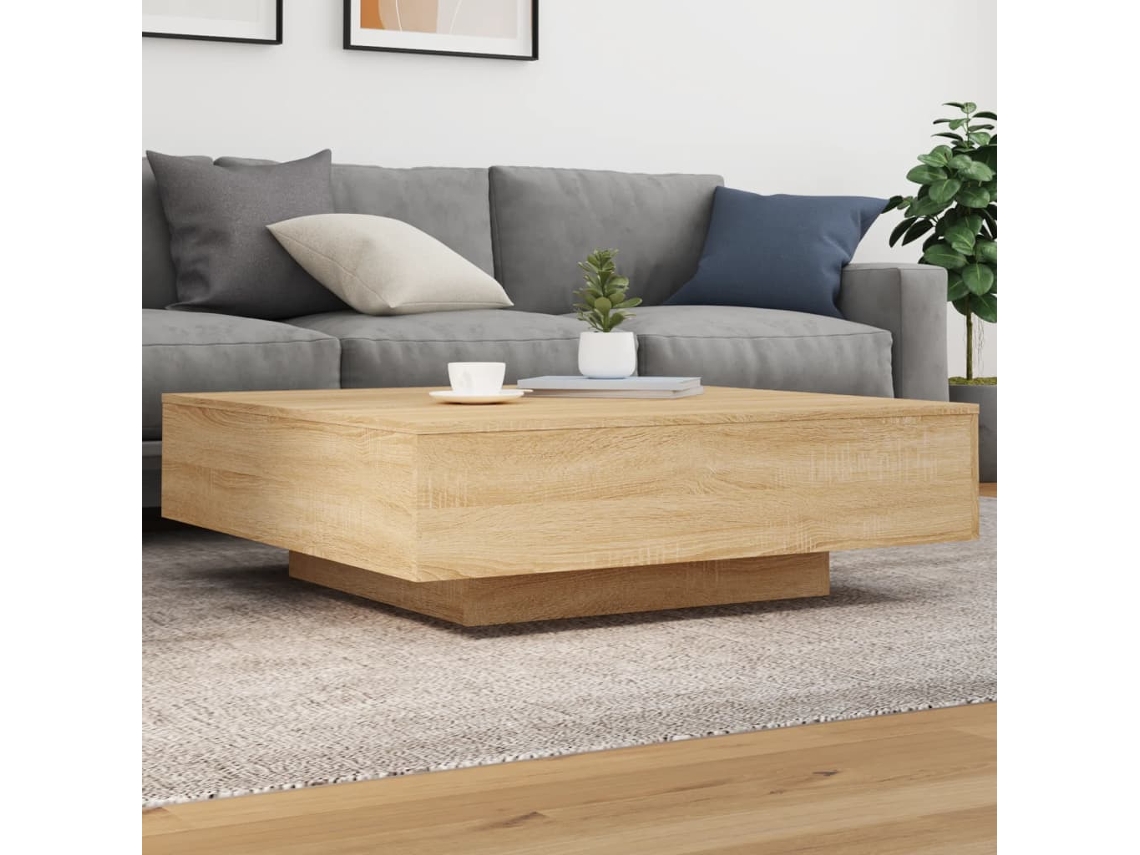 Mesa de centro 100x100x31 cm Derivados de madera Roble Sonoma Dkd Decoración del hogar