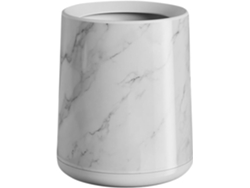 Mini papelera de mármol blanco para cocina y baño, diseño exclusivo, duradera y fácil de limpiar.