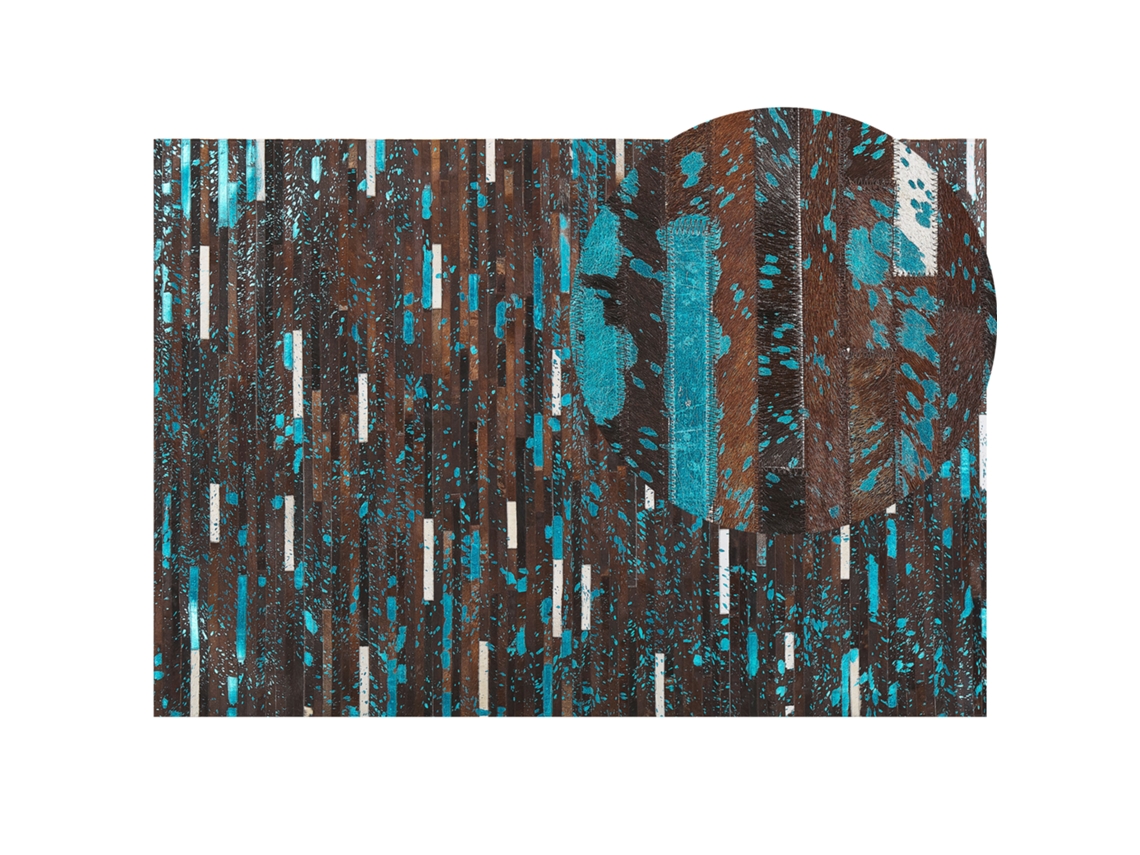 Alfombra BELIANI Kisir de Piel de vaca Marrón 160x230