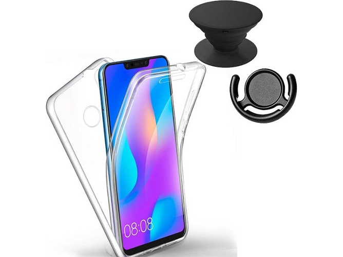Kit Funda, PopSocket y Soporte PopSocket Honor 8X 360º Transparente
