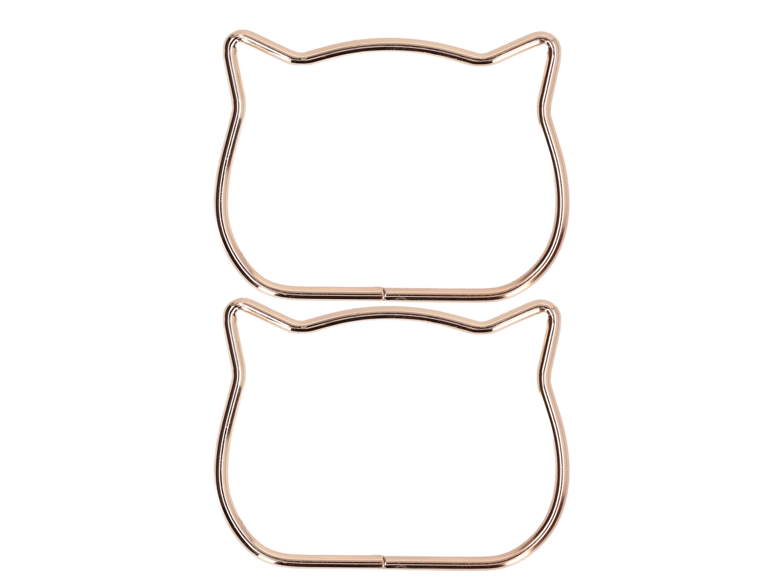 Orejas De Gato Adorables, Accesorio De Metal Dorado Ligero Para Asas De Bolsos (2 Piezas)