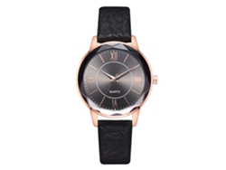 Reloj De Pulsera Zhoulianfa Con Estampado De Jirafa, De Piel Sintética, Esfera Redonda, Movimiento De Cuarzo Unisex, Color Negro.
