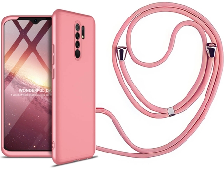 Funda Redmi 9 Slim Armor 360º con Collar Rosa