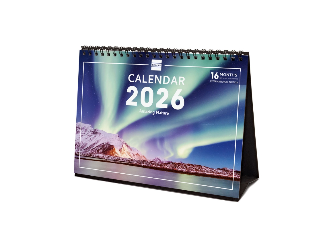 Calendario de escritorio Finocam 2026 21x15cm Naturaleza 781245326