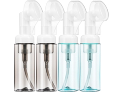 Lot De 4 Frascos Distributeurs Mousse 60 Ml, Pompe A Transparente Negroe Y Verdee, Botella