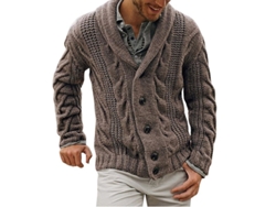 2026-chaqueta De Punto Para Hombre Mystdiy Con Cuello Clásico, Diseño Holgado, Manga Larga, Para Otoño E Invierno, Cómoda Y Anti-arrugas