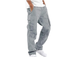 2026-pantalones Hombre Casual Solidarios Con Multiples Bolsillos Outdoor Rectos Fitness Verano Otoño Primavera L Gris