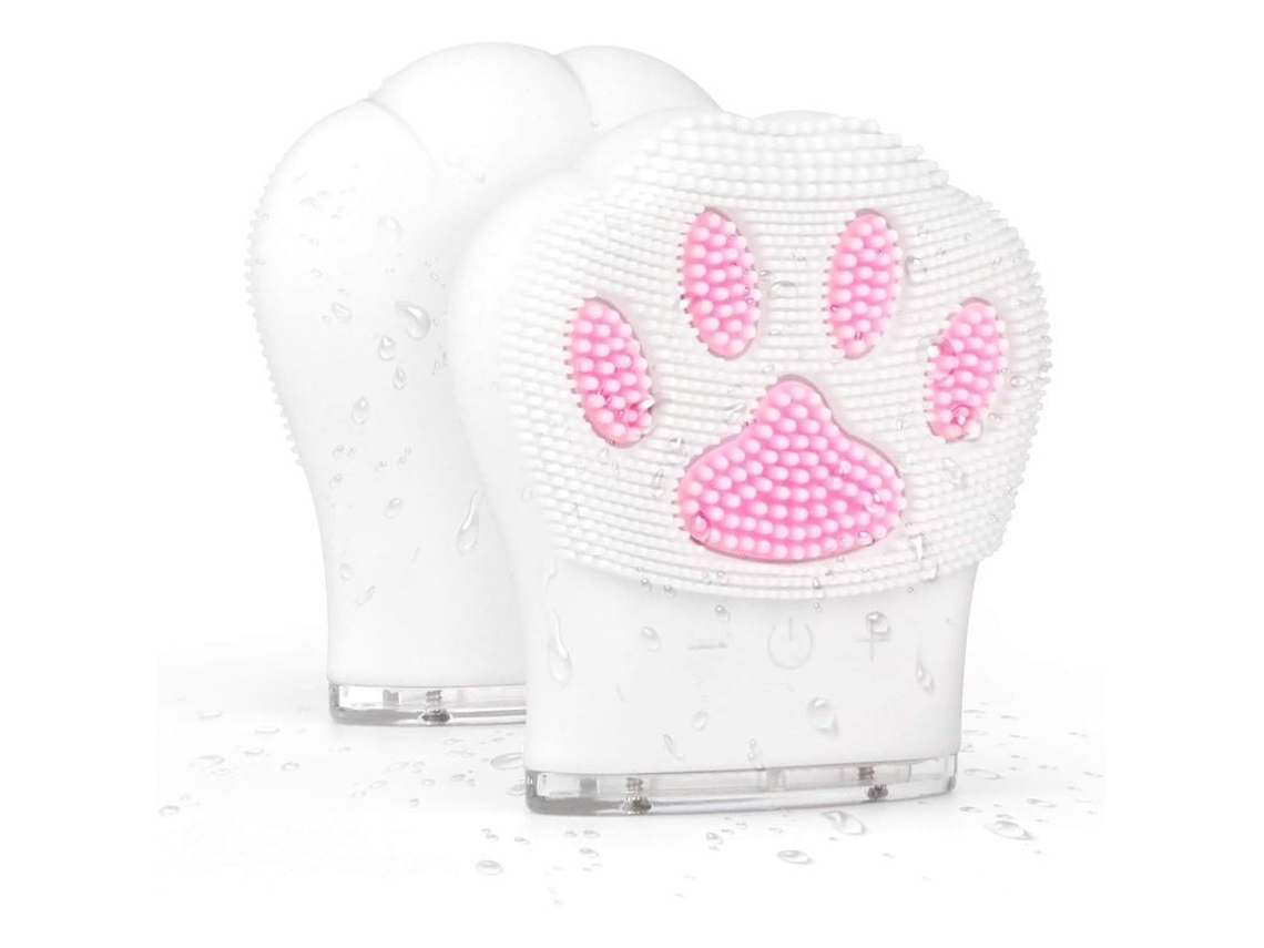 Cepillo Limpiador Facial Eléctrico Vibratorio De Silicona, Resistente Al Agua, Recargable, Con Diseño De Garra De Gato Para Pieles Sensibles Y Normales.