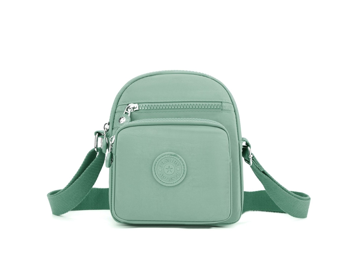 (verde) Bolso bandolera elegante, ajustable, informal y moderno de nailon.