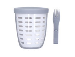 Vaso escurridor de frutas portátil de silicona con tapa hermética, a prueba de fugas, para camping y ensaladas, blanco | Sin marca