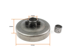 Tambor de embrague de 0,325 7t con transmisión por cadena para Husqvarna 340, 340e, 345, 345e, 350, 351, 353, 445, 445ii, 445e, 450, 450e, 450e II, 503873072 Lahdek