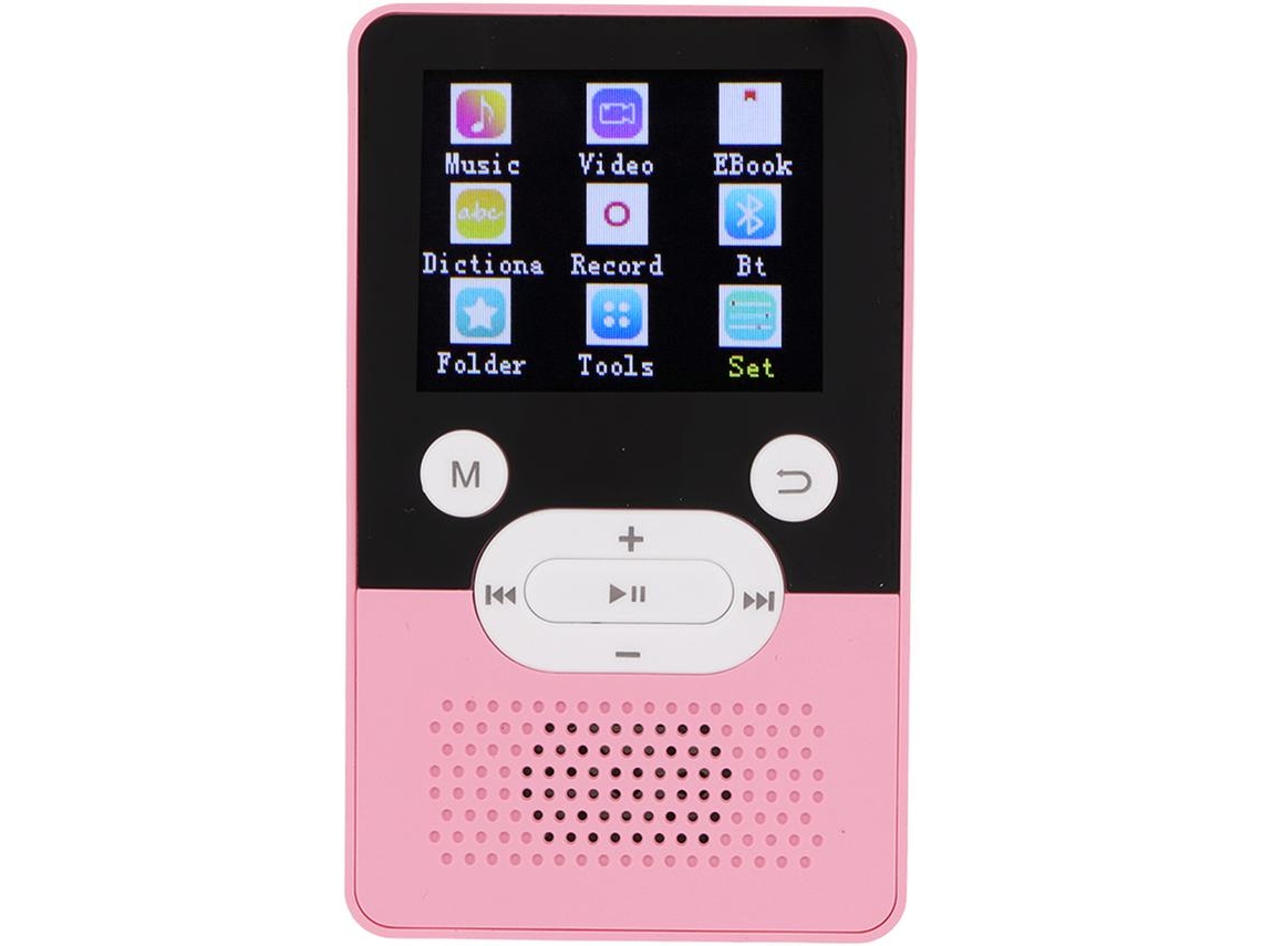 Reproductor MP3/MP4 Bluetooth YIZHOOD T9 1.8Inch HD calidad de sonido 16GB (Rosa