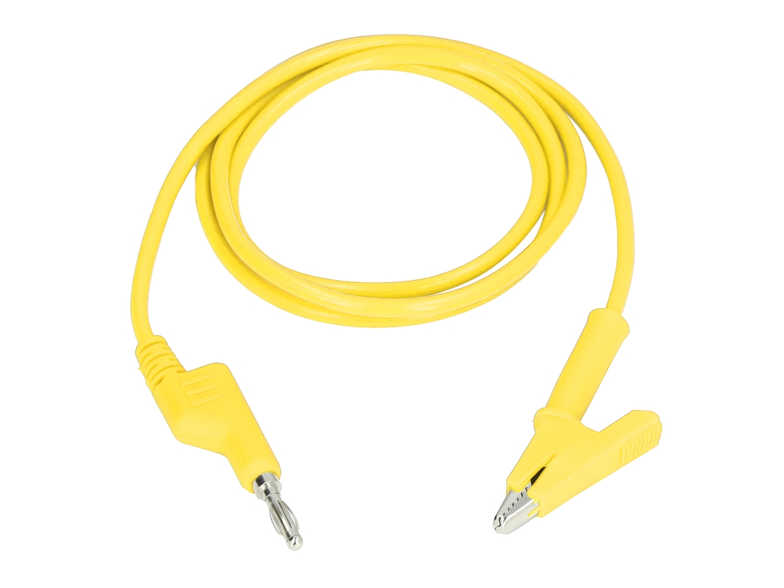 Cables De Prueba Con Pinza De Cocodrilo, Conector Banana, 4 Mm, Amarillo, Flexible, Latón, 20 A 3000 V Para Pruebas Eléctricas J.70035-1