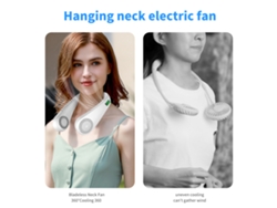 Ventilador De Cuello Portátil Sin Aspas, Manos Libres, Refrigeración De 360°, Recargable Por Usb, Ideal Para Viajes Y Uso En Exteriores.