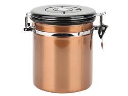 Tarro de acero inoxidable de 1,5 l para almacenar té y café en grano con válvula, negro o dorado