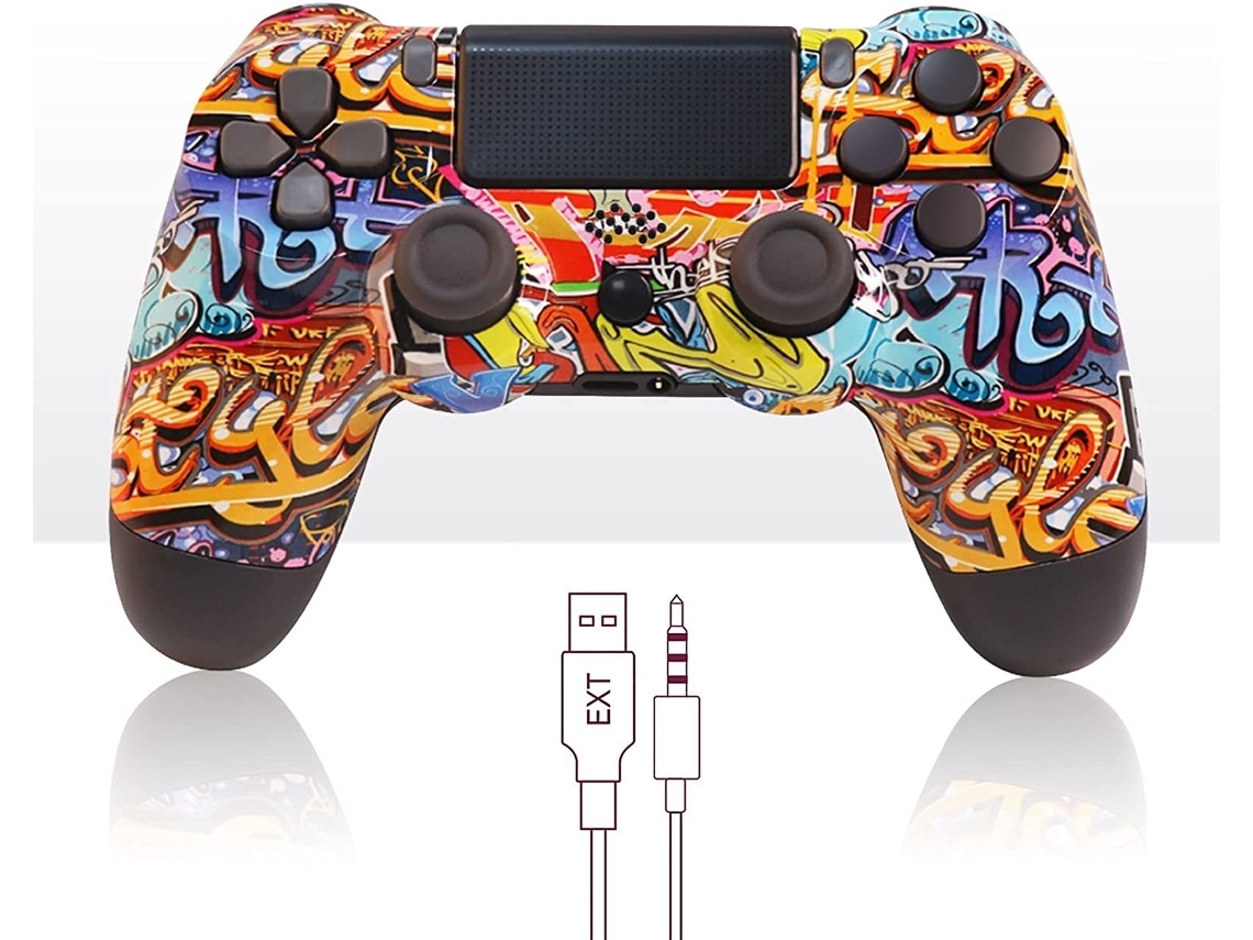 Controlador Inalámbrico PS4, Vibración Doble, Grafiti, para PS4/Pro/Slim