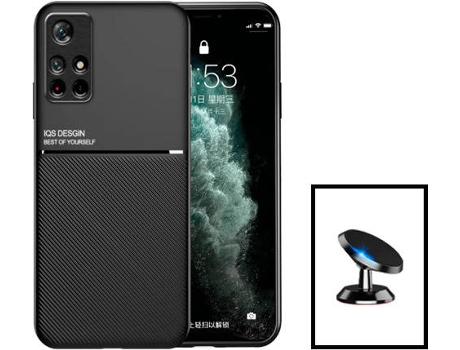 Kit Carcasa Trasera Magnética Anti Choque + Soporte Xiaomi Redmi Note 11T 5G GIFT4ME Negro
