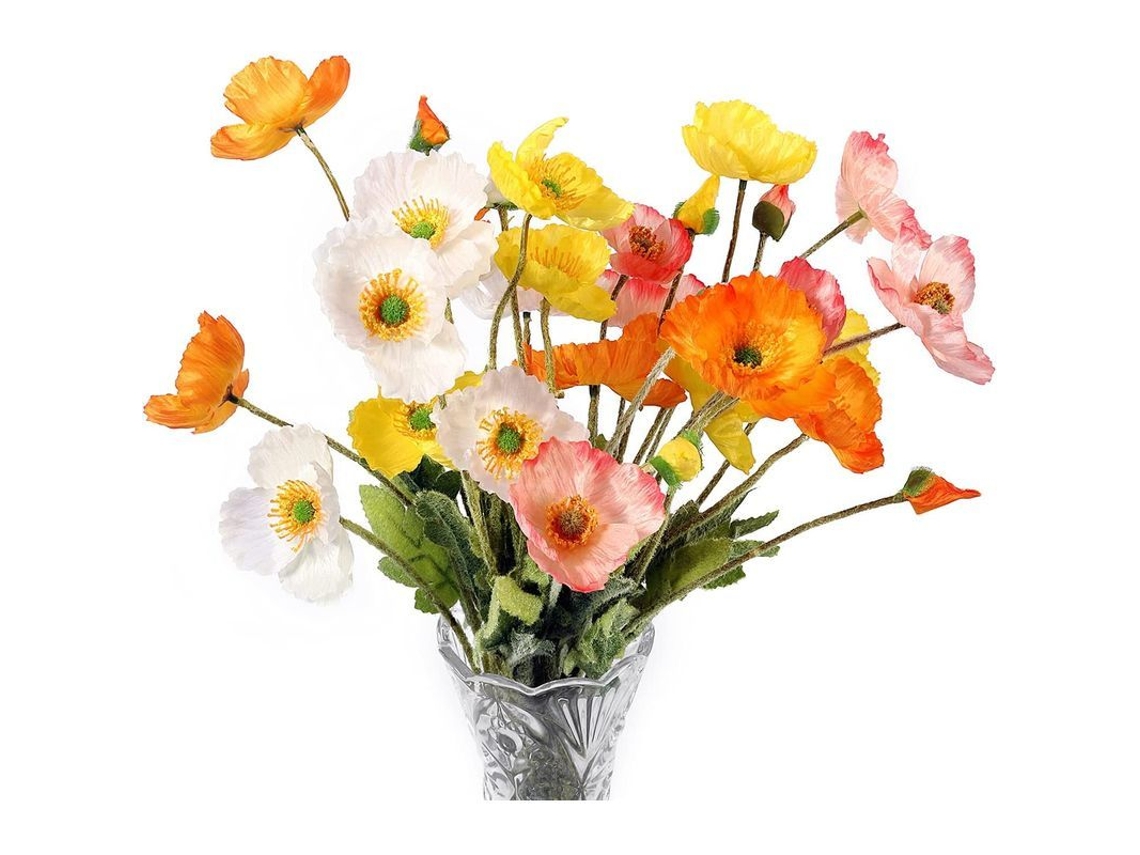 Amapolas Artificiales De Seda Para Decoración Del Hogar, Ramos, Fiestas Y Bodas (8 Unidades)