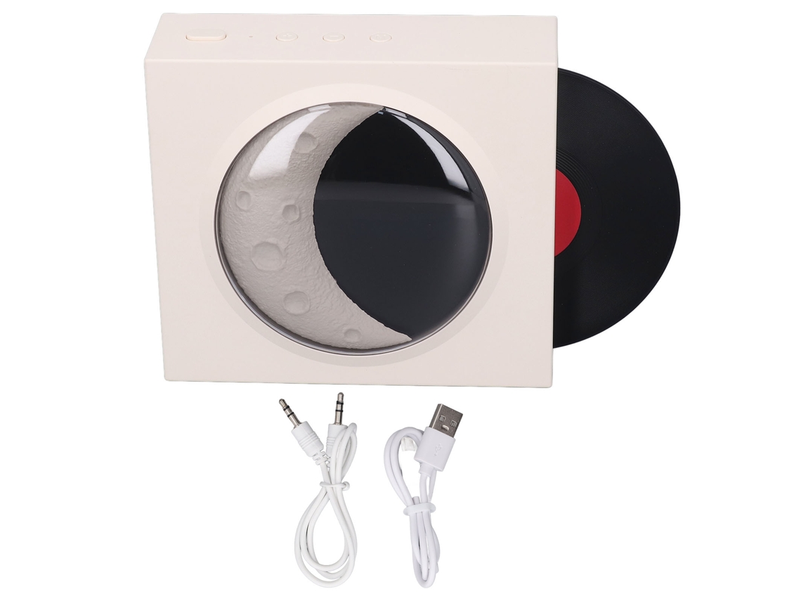 Altavoz Pequeño Retro Bt Con Reloj Despertador Luna