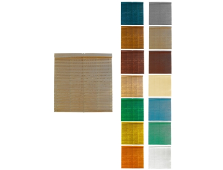 Persiana de Madera Alicantina Com Polea Metálica - Estor Enrollable para Ventanas, Puertas, Salón Ocre (Pintada) 80 x 200 cm
