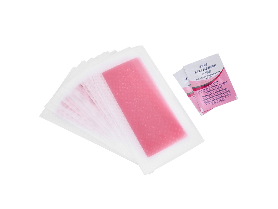 12pcs Cinta De Cera Despilatoria Suave Y Flexible Para Piernas Manos Axilas Sabor Rosa Rojo