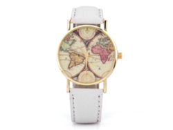 Reloj De Pulsera Analógico De Cuarzo Para Mujer Con Correa De Piel Sintética Blanca - Estilo Elegante
