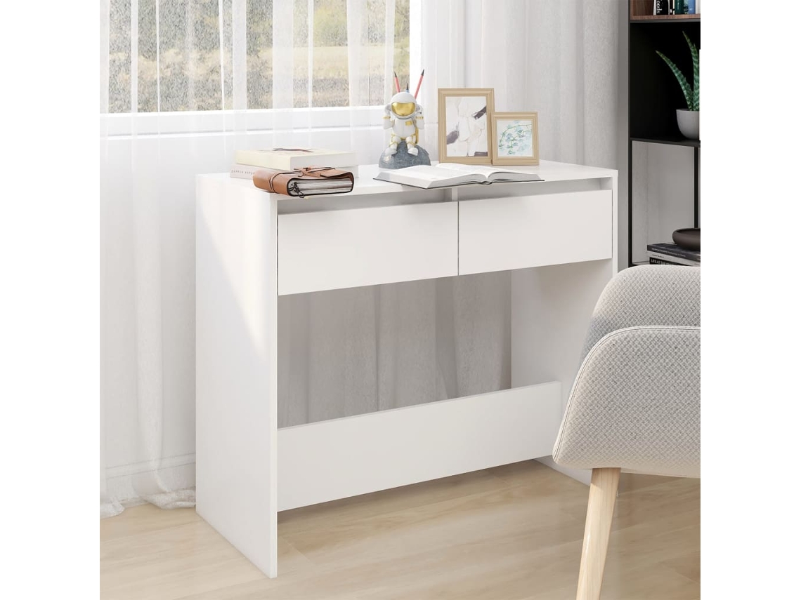 Mesa Consola Mesa De Centro 89x41x76,5 Cm Madera Blanca Derivatives Lovely Home
