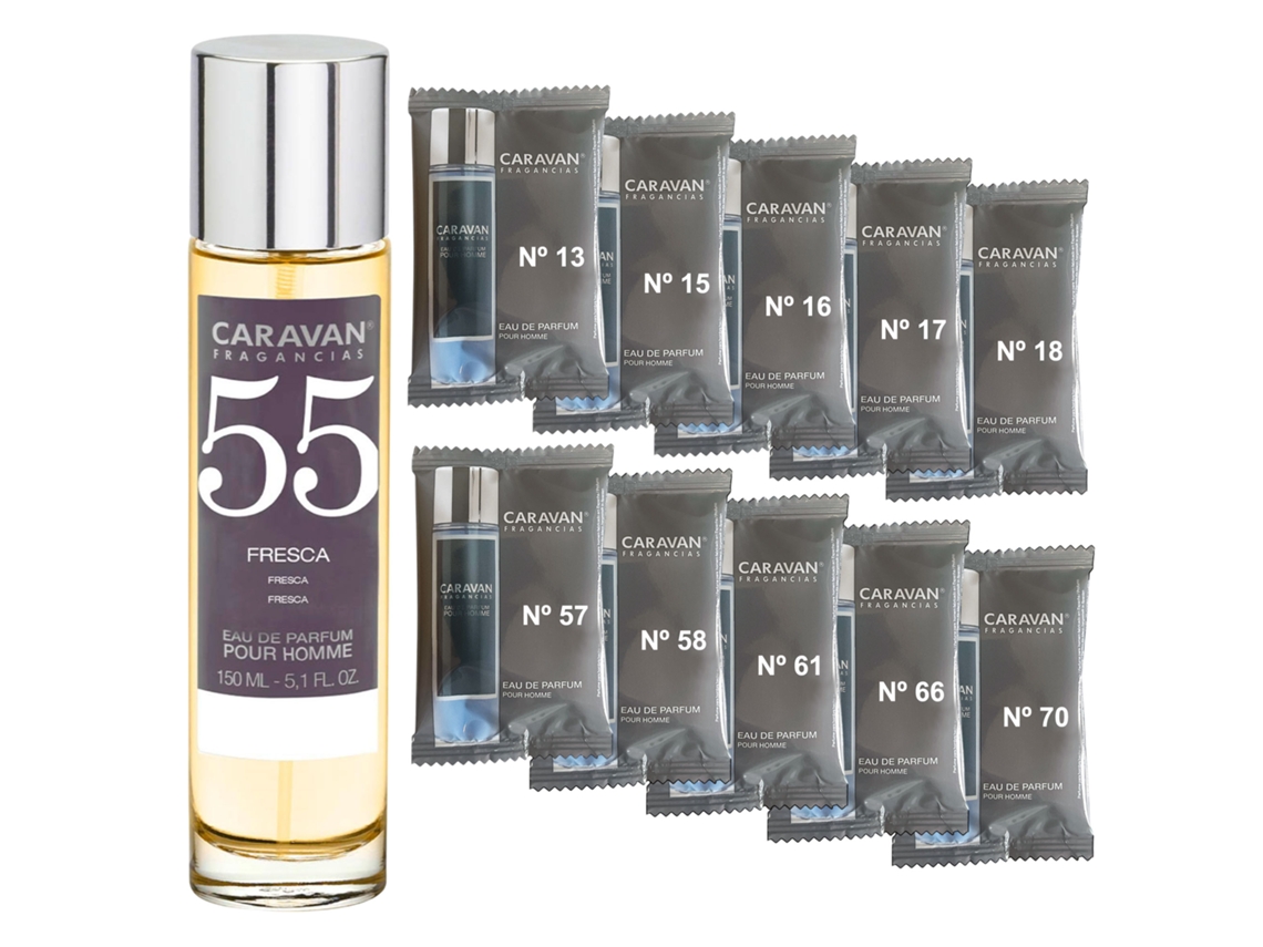 Perfume masculino Caravan Nº55 150 ml Set de 10 Frascos Fragancia