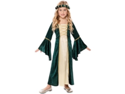 Disfraz de Niña DISFRAZZES Dama Medieval Verde (Talla: 7 a 9 años)