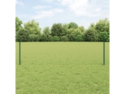 Postes para cercas (11 unidades, canal en U, verde, 60 cm, acero), cerca hexagonal verde, 0,6 x 100 m, acero, WSD111447, Lovely Home