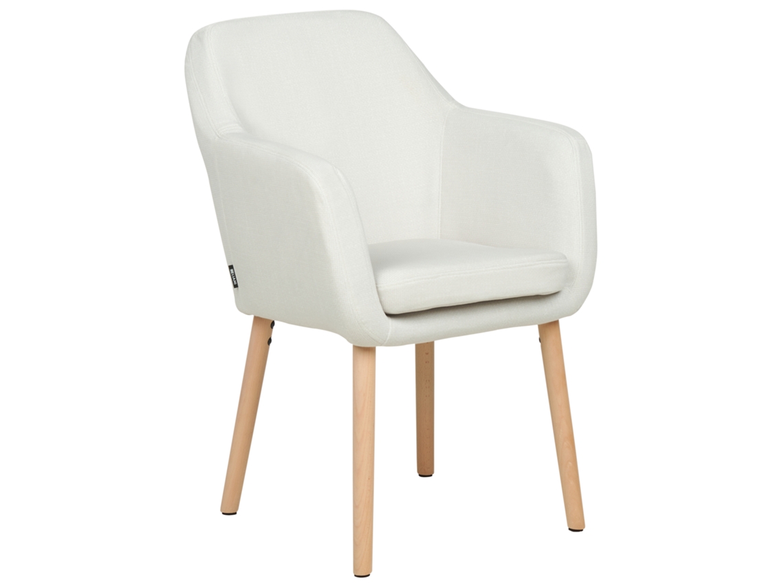 Cadeira de jantar estofada BELIANI Yorkville ii de Veludo Branco 56x46x82