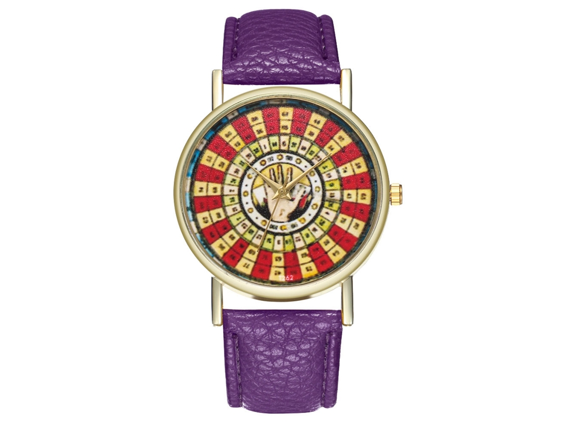 Reloj De Pareja Zhoulianfa, Correa De Pu, Esfera Redonda, Cuarzo, Morado.