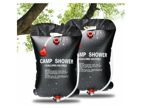 Bolsa de ducha solar, 2 PCS 20L Ducha solar para acampar Ducha solar portátil para exteriores Bolsa de ducha con manguera conmutable Cabezal de duc...