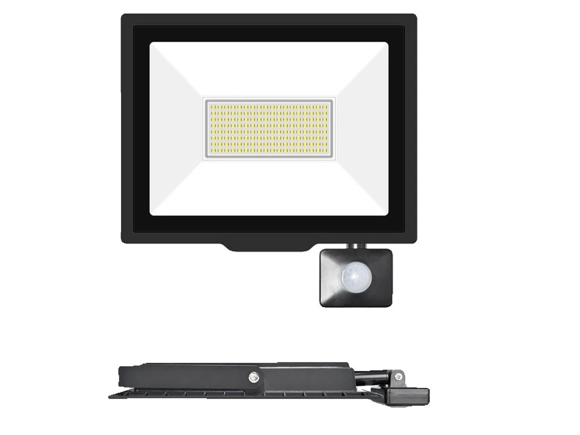 Foco de inducción LED, sensor PIR ajustable, para exteriores, 1 x 100 W, blanco natural OEM (3500-5500 K)