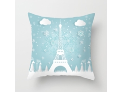 Funda de Almohada Torre Eiffel Globo Aerostático