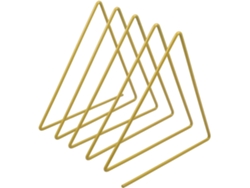 Soporte Triangular De Metal Dorado Para Libros Con 4 Compartimentos